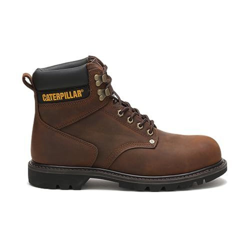 CAT FOOTWEAR MEN'S SECOND SHIFT STEEL TOE WORK BOOT, DARK BROWN, 9.5 WIDE